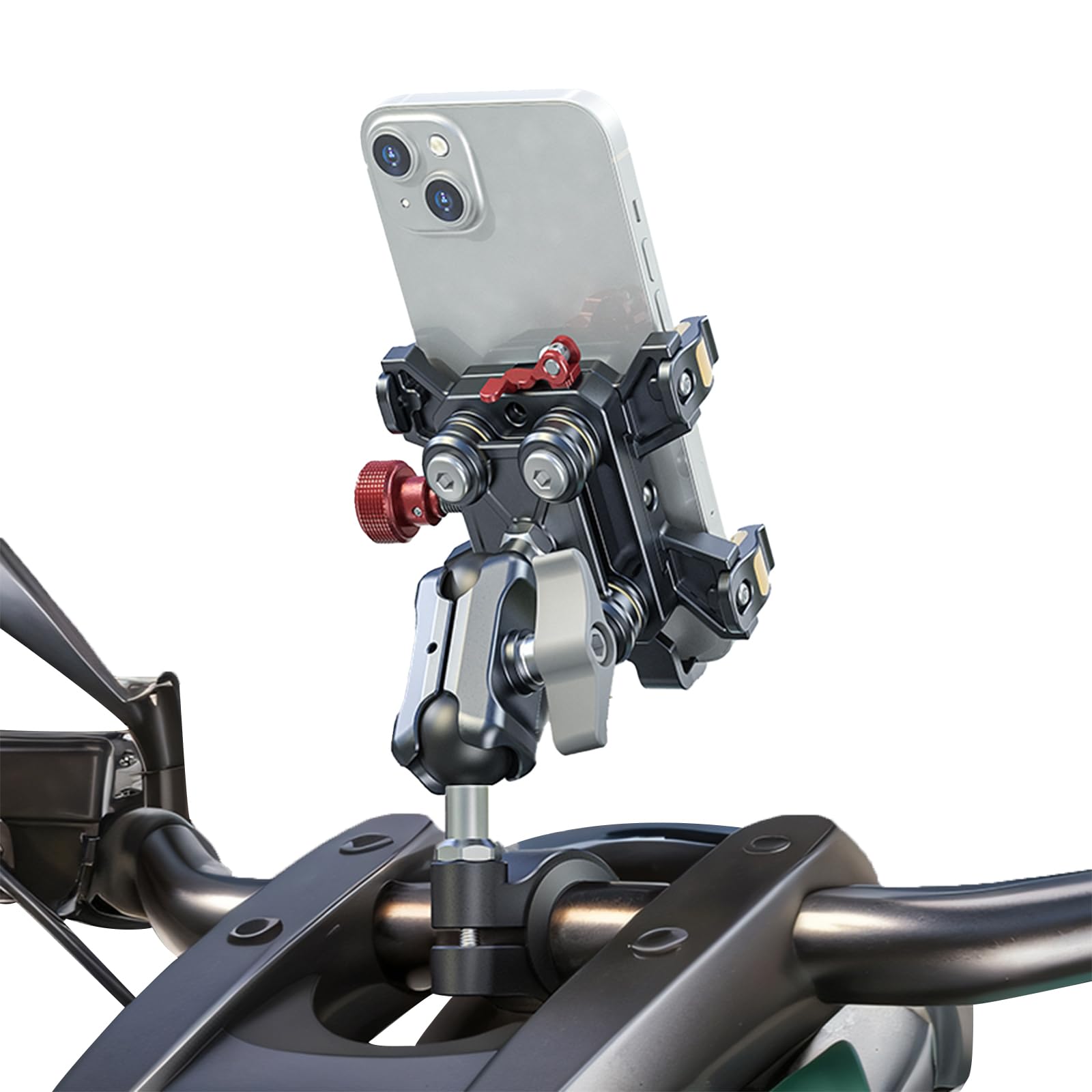 U Lock Heavy Duty - ที่วางโทรศัพท์สําหรับรถจักรยานยนต์สําหรับงานหนักพร้อมตัวลดแรงสั่นสะเทือน ล็อคเพื่อความปลอดภัยป้องกันการสั่นไหวสําหรับโทรศัพท์ขนาด 6.1 
