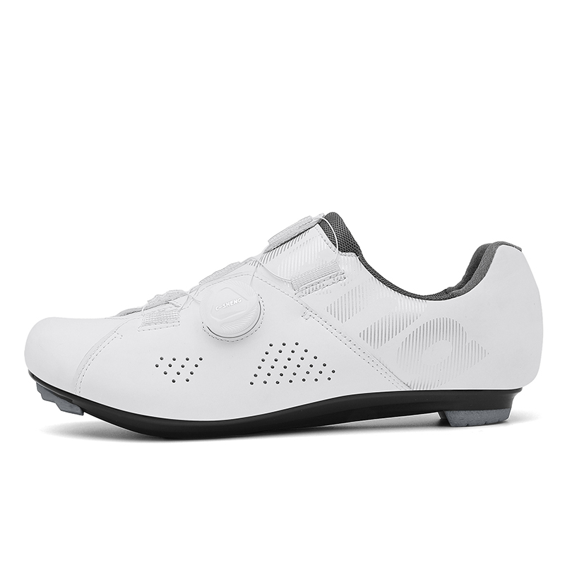 Cycling Commuter Shoes - รองเท้าปั่นจักรยานถนนแบบหัวเข็มขัดเดี่ยว, พื้นรองเท้าเสริมความแข็งแรงสำหรับถนนโดยเฉพาะ, ส่วนบนทอระบายอากาศได้ดี, ปรับกระชับได้อย่างรวดเร็วสำหรับการปั่นบนทางหลวง