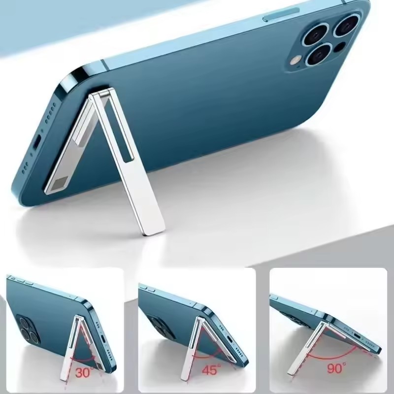 Kickstand Adjustable - ขาตั้งโทรศัพท์มือถือแบบพับได้บางเฉียบพร้อมแม่เหล็ก วัสดุโลหะผสม ใช้ได้กับโทรศัพท์มือถือทุกรุ่น ขาตั้งอเนกประสงค์สำหรับวางบนโต๊ะ