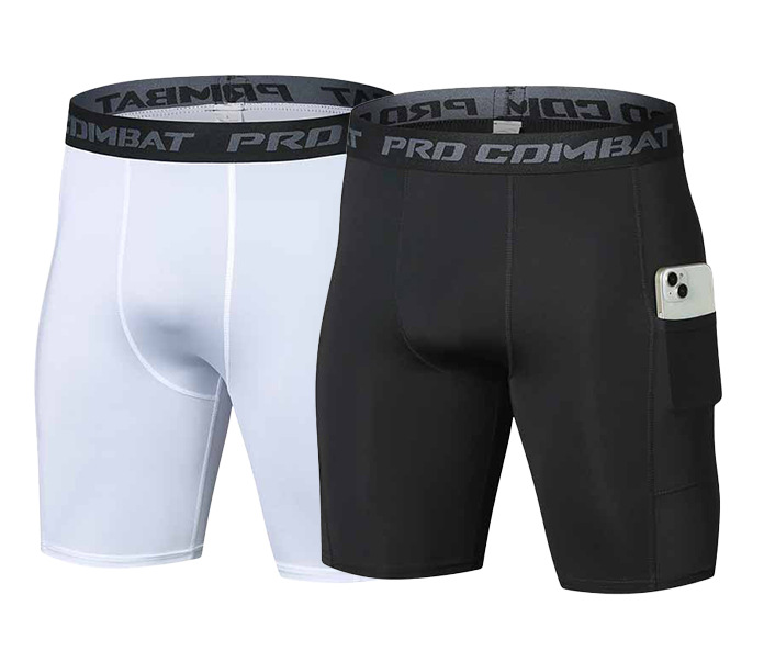 Cycling Commuter Shorts - กางเกงขาสั้นออกกำลังกายสำหรับผู้ชายพร้อมกระเป๋า กางเกงรัดรูปสำหรับออกกำลังกาย กางเกงบ็อกเซอร์ผ้าโพลีเอสเตอร์สำหรับวิ่ง บาสเก็ตบอล และกีฬา