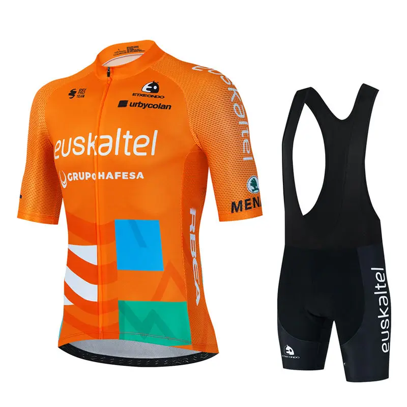 Cycling Commuter Shorts - 2025 ทีม EUSKADI ชุดขี่จักรยาน JERSEY สีส้ม