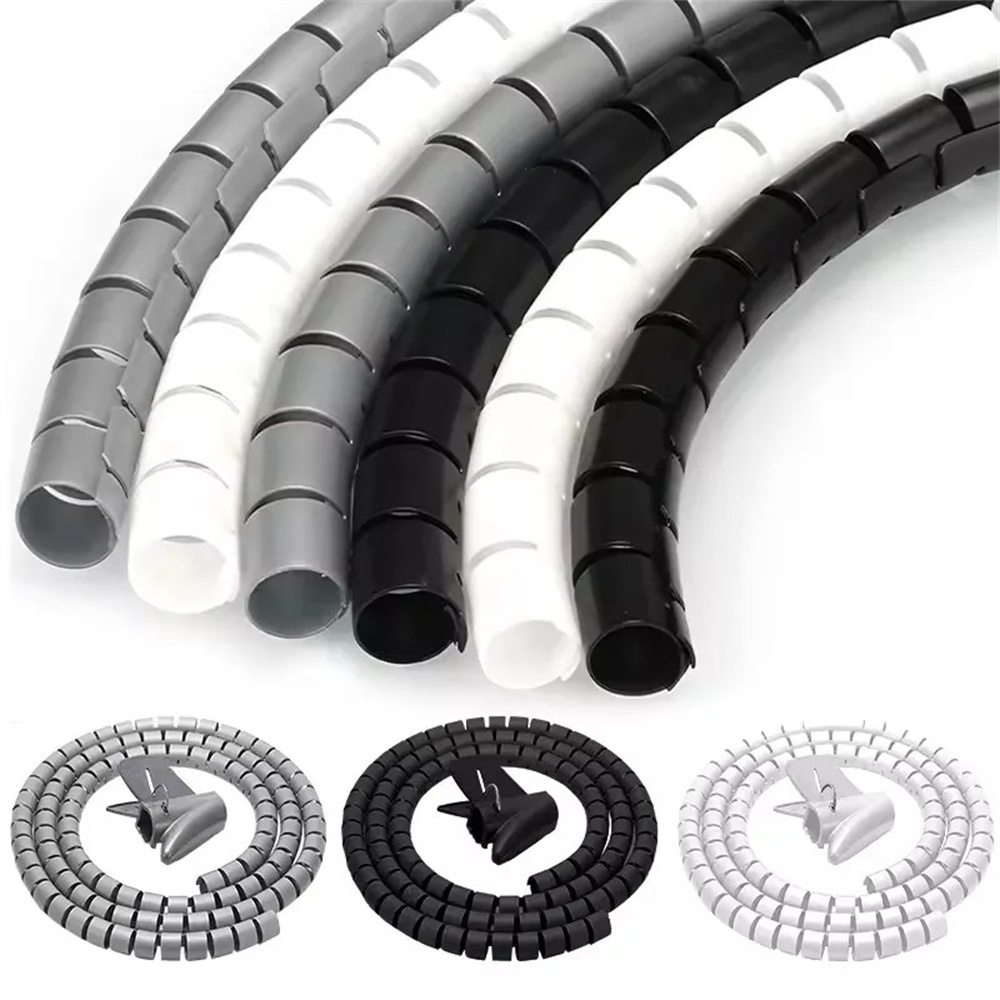 Cable Lock Flexible - คลิปจัดระเบียบสายเคเบิลแบบยืดหยุ่น 2M ท่อเก็บสายไฟ ตัวป้องกันสายไฟ อุปกรณ์จัดการสายเคเบิล ที่ม้วนเก็บสายเคเบิล