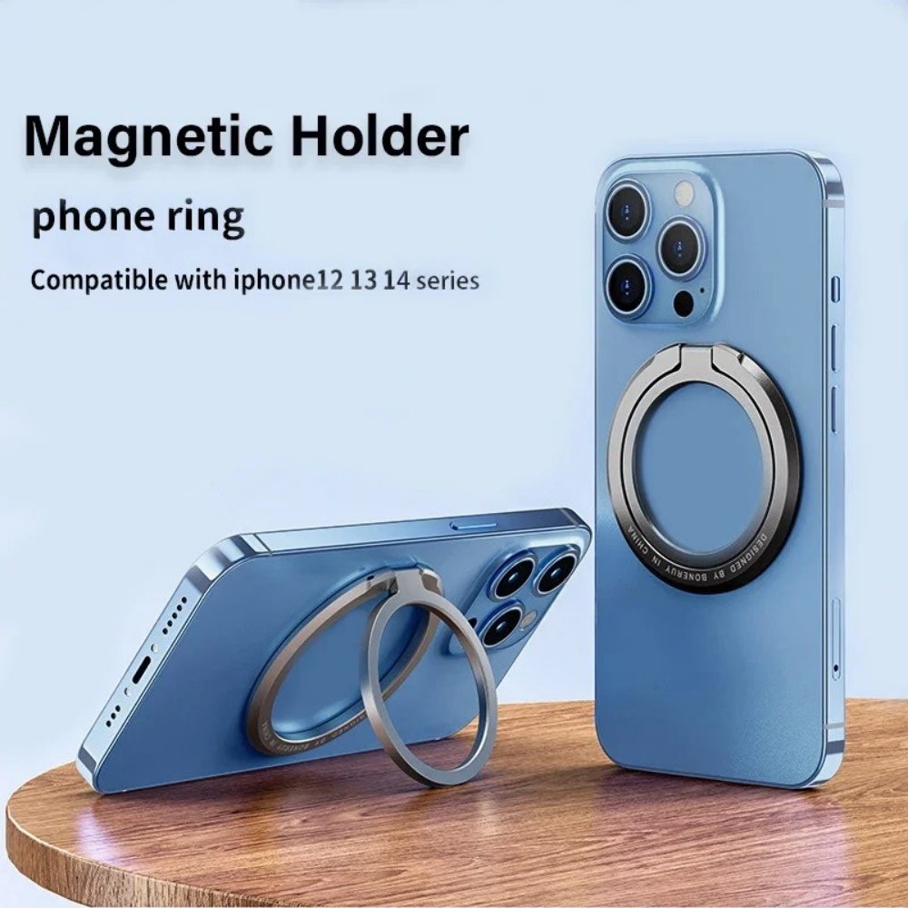 Kickstand Adjustable - ที่วางโทรศัพท์มือถือแบบวงแหวนแม่เหล็ก ปรับระดับได้ พร้อมขาตั้งแบบถอดได้ สำหรับ iPhone Samsung